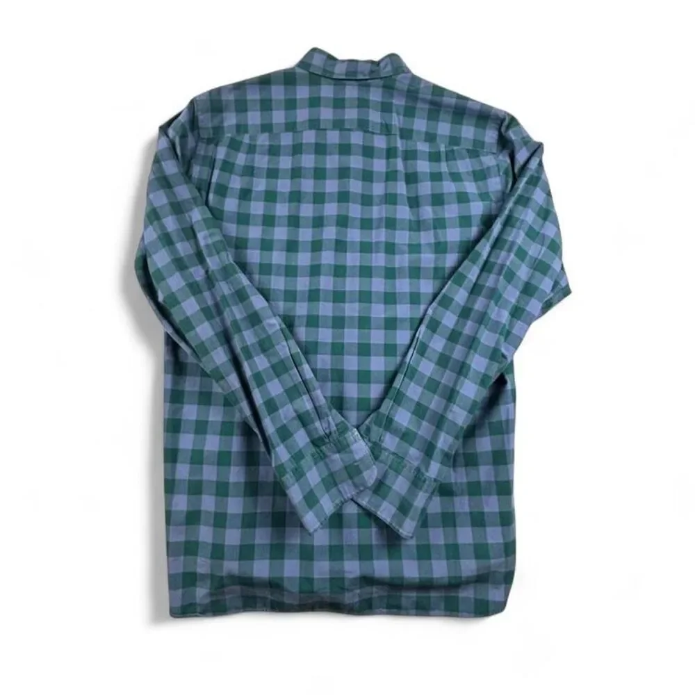 J.Crew Blue Green Plaid Cotton Button Down Shirt Men’s M Preppy